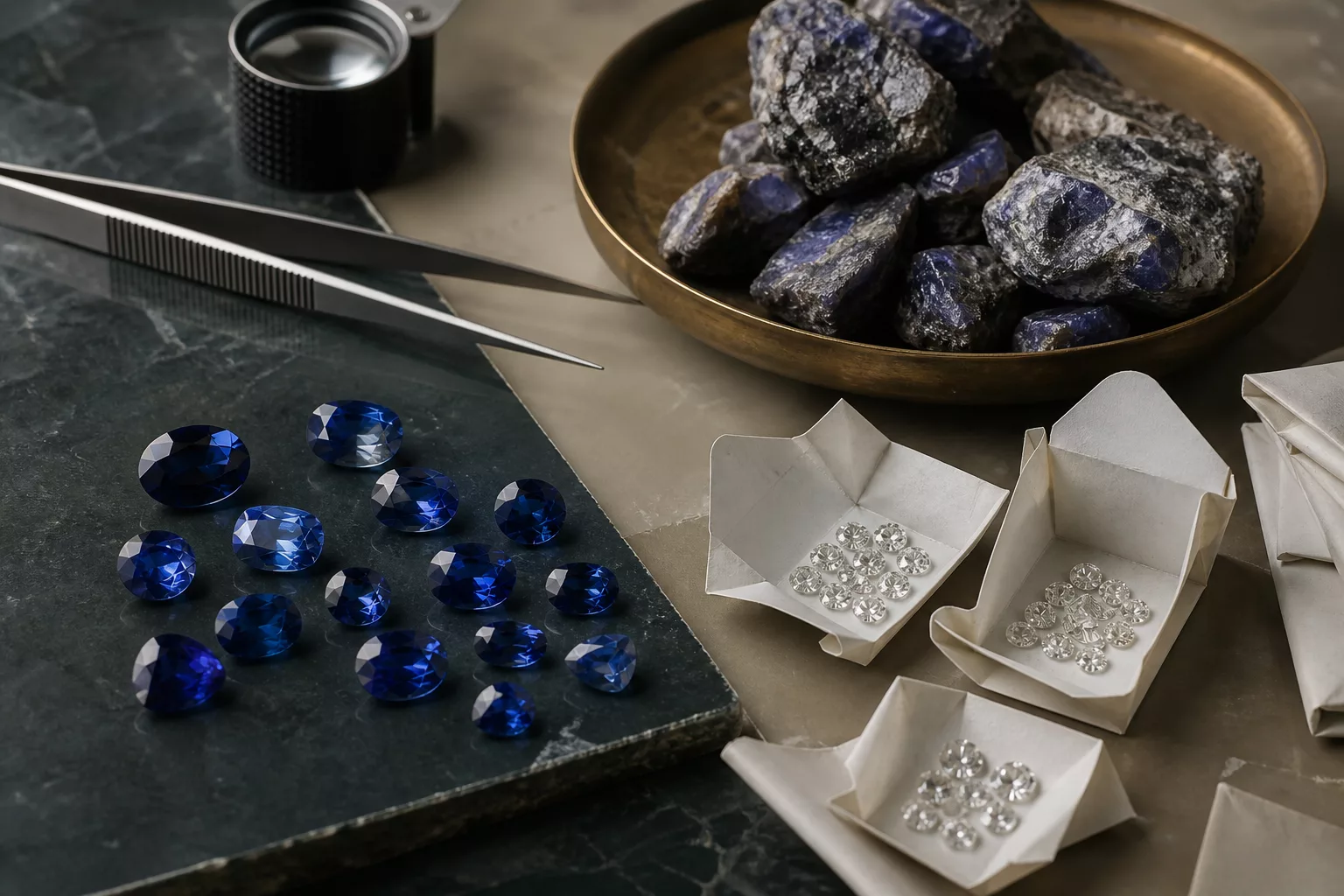 Ausgewählte blaue Saphire natural gemstone sourcing