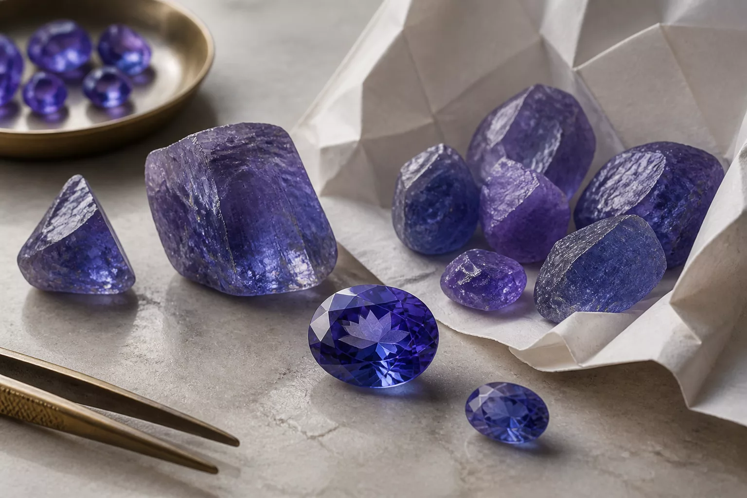 Ausgewähltes Tansanit Parcel natural gemstone sourcing